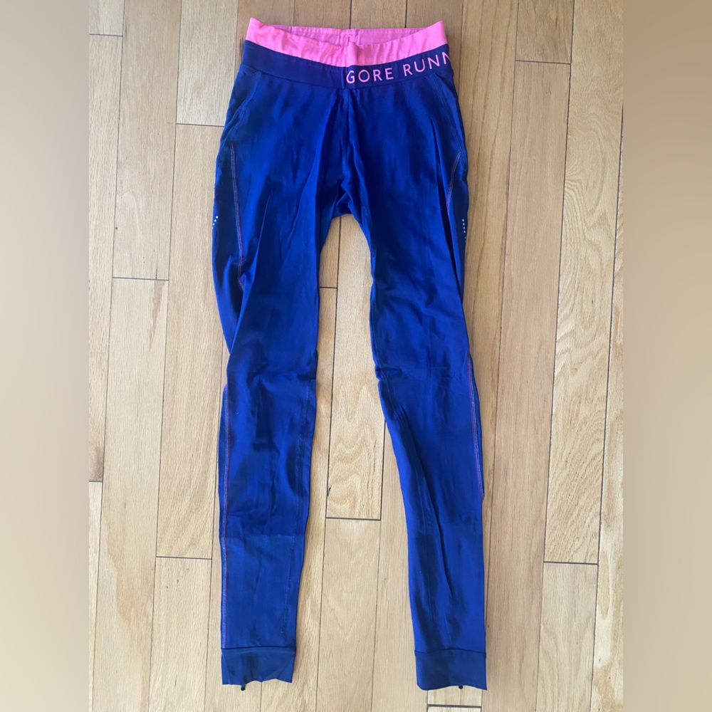 Women’s Navy Blue and Pink Running Leggings